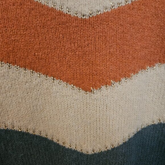 Baltic Born Rowen Color Block Sweater in Neutral, Green, Orange Medium - Picture 6 of 6